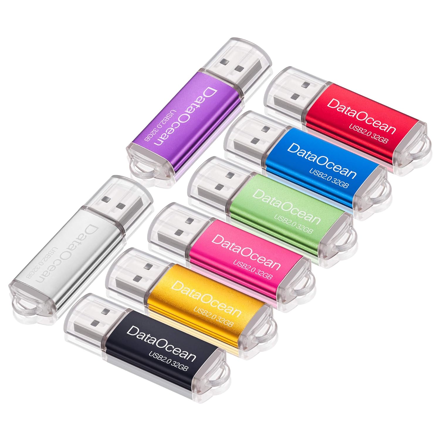 Memory Stick DataOcean 8 Pack 32GB USB 2.0 Thumb Drive Flash Drive Data Storage in multiple colors