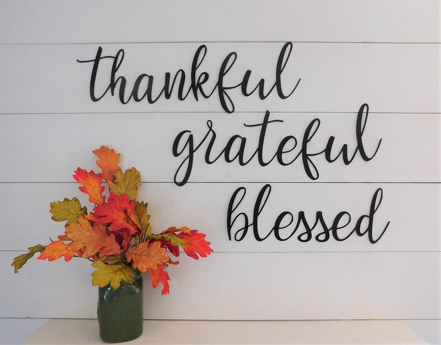 Amazon Com Thankful Grateful Blessed Set Of 3 Metal Signs