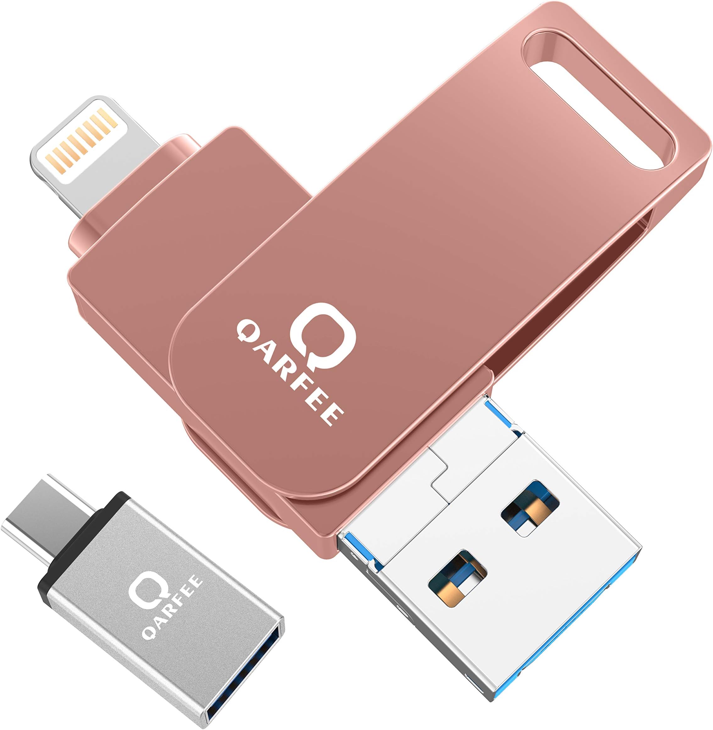 Photo Stick 32GB for iPhone,USB Flash Drive for iPhone, External Storage Memory Stick Photostick Mobile, Thumb Drive USB 3.0 Compatible iPhone/iPad/Android Backup OTG Smart Phone Qarfee