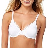 ELLEN TRACY Company Women's Lace Trimmed Soft Lined Jacquard Pattern Underwire T-Shirt Bra with Adjustable Straps
