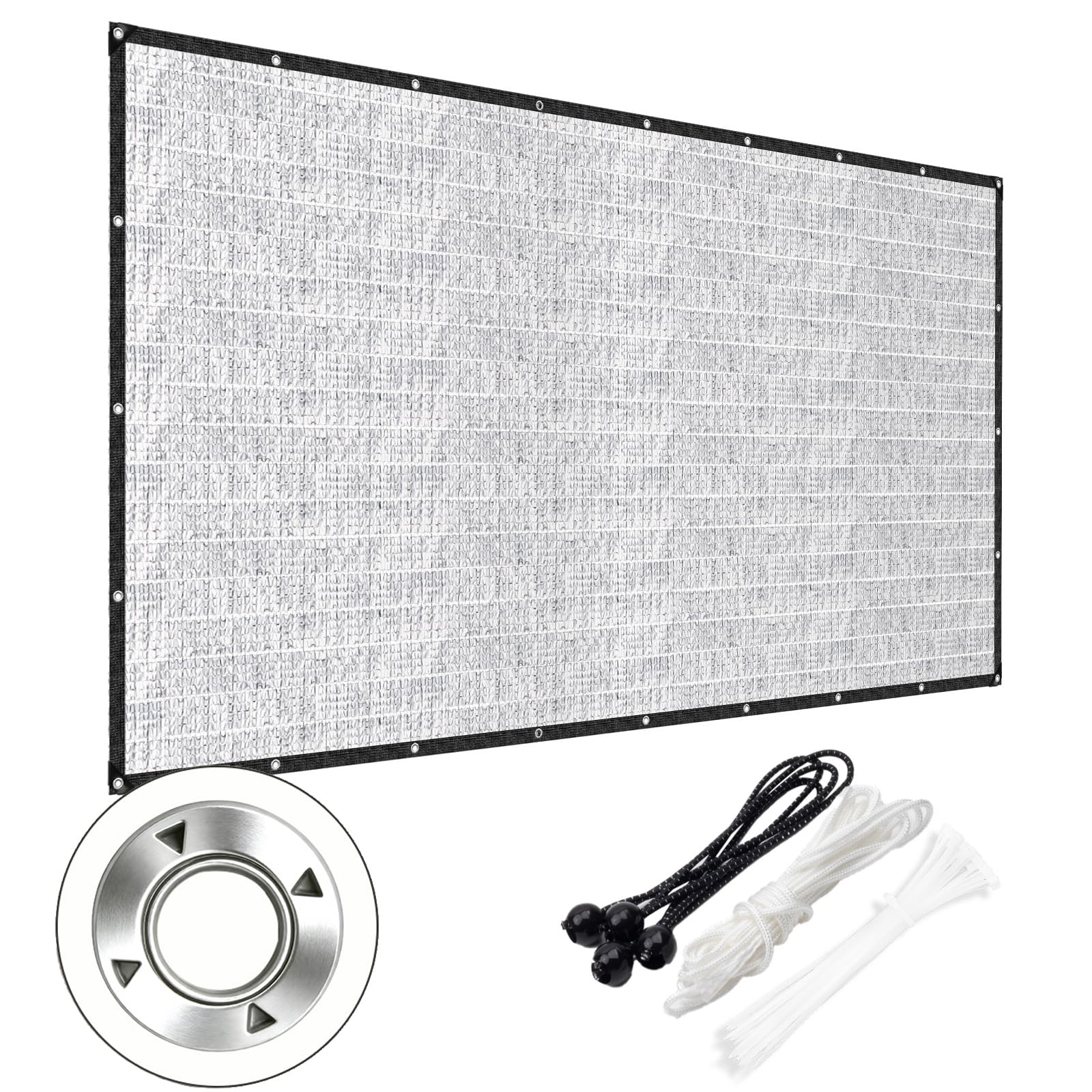 Photo 1 of ***MISSING PARTS***
**SEE NOTES** LAWNGO Aluminet Shade Cloth, 85% Heat Reflective Tarp for Blocking Sun with Reinforced Stainless Steel Grommets for Pergola Shade Cover, Garden, Cars, Dogs, Greenhouse, 10x12FT