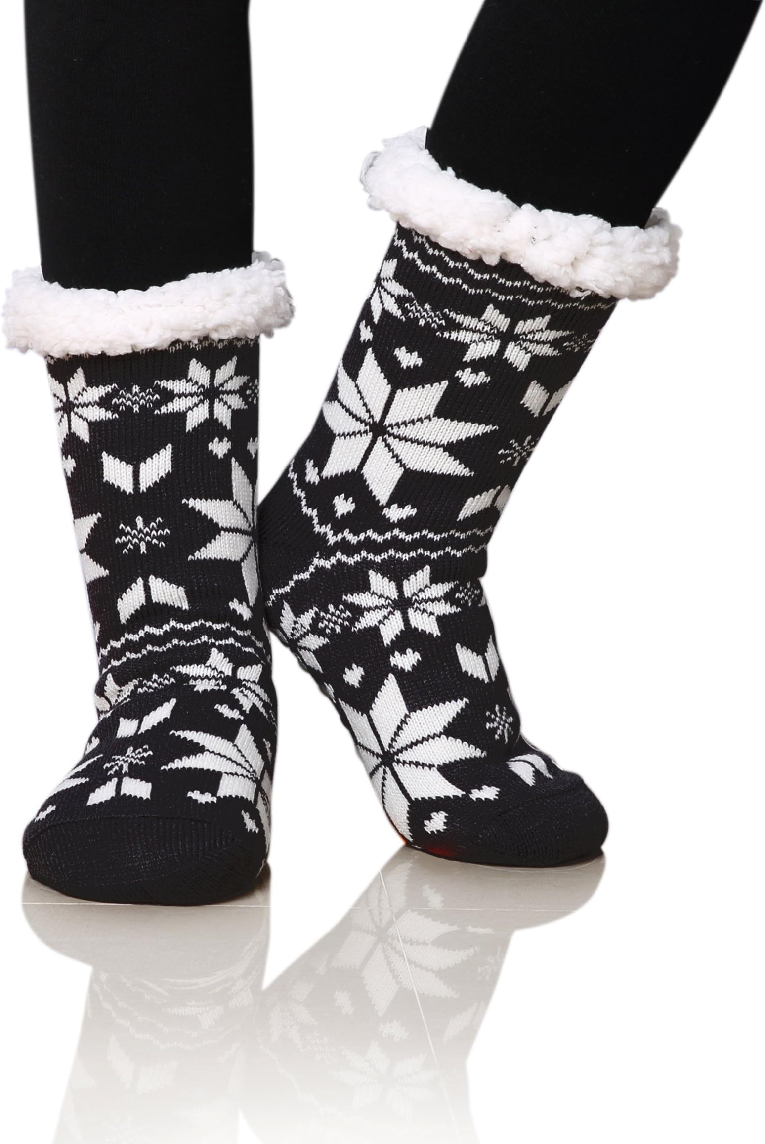 DosoniWomens Slipper Fuzzy Socks Non Slip Winter Warm Soft Fluffy Cozy Fleece Lining Home Socks
