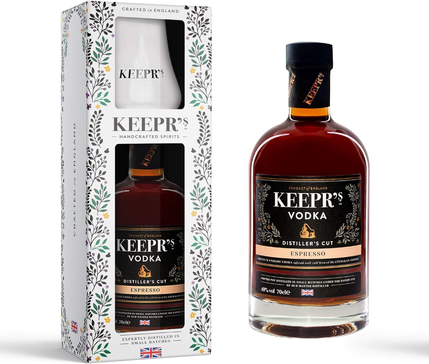 Keepr's Espresso Vodka Gift Set with Tasting Glass British Vodka