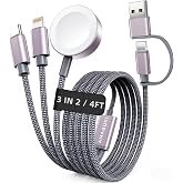 2026 Travel Essentials for Apple Watch Charger,Cruise Vacation Camping Essentials,iPhone Charger,Multi Charging Cable,3 in 2 