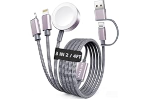 2026 Travel Essentials for Apple Watch Charger,Cruise Vacation Camping Essentials,iPhone Charger,Multi Charging Cable,3 in 2 Charging Docks for iWatch Series 11-2/Ultra,iPhone 17-12,Car4.3 out of 5 stars 2,785$8.99