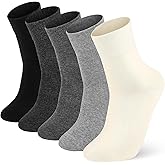 FGZ Mens Crew Socks Breathable Cotton Soft Casual Thin Socks for Work,Sport & Everyday Wear,5 Pairs