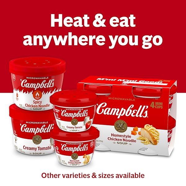 CAMPBELL’S SPICY TOMATO SOUP, 15.4 OZ MICROWAVABLE BOWL