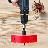 Ihomepark Hole Saw 200 mm Bi-Metal HSS M42 with Hex Shank Centring Bits Red view 6