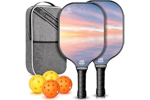 MAYBOOM Pickleball Paddles Set of 2 or 4, USAPA Approved Pickleball Paddles Set with 4 Pickleball Balls and Pickleball Carry Bag, Fiberglass Pickleball Paddles Rackets Set Gifts for Unisex Beginners&Pros
