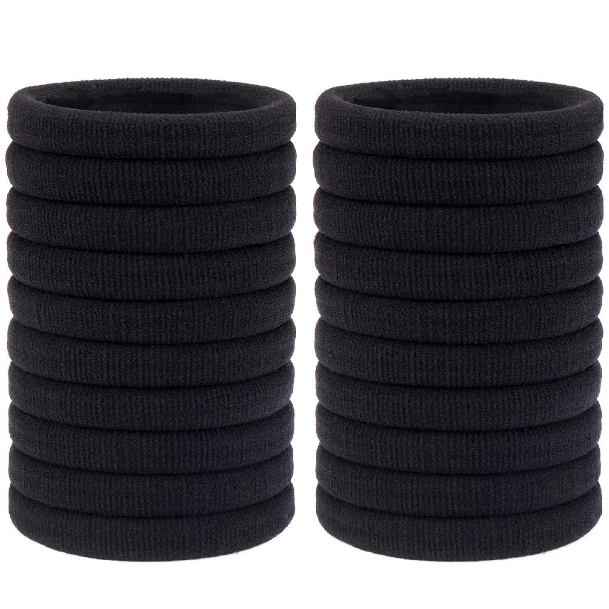 H&S 50 Hair Bands, Hair Bobbles Elastic Ties Hairbands Ponytail Holders for Women Girls Kids Men Thick Hair Black