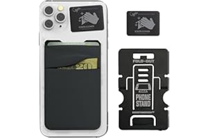 Gecko Travel Tech Double Pocket - Adhesive Card Holder - Cell Phone Pouch - Stick on Lycra Pocket - Carry Credit Cards and Cash (GRAY-BLANK-)
