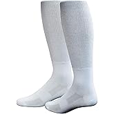 Yomandamor Mens Diabetic Over the Calf Breathable Mesh Socks with Non-binding Top,4 Pairs