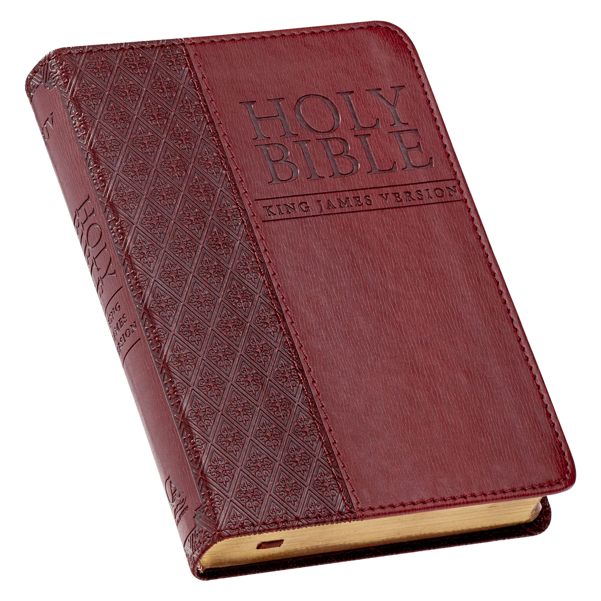 KJV Holy Bible, Compact Faux Leather Red Letter Edition - Ribbon Marker, King James Version, Saddle Tan (KJV Compact Editions)