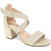 TOP Moda Dressy/Formal Sandals High Heel Ankle Strap Open Toe Sandals Champagne-6 | 5.5