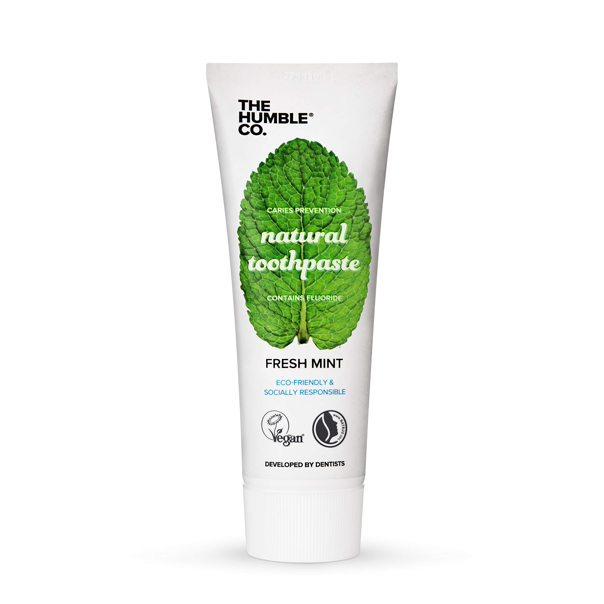 The Humble CO. - Natural Toothpaste - Fresh Mint - Caries Prevention - Natural Fluoride - Developed by Dentists - Designed in Sweden - Vegan & Cruelty-Free - Eco-Friendly Packaging - 75ml