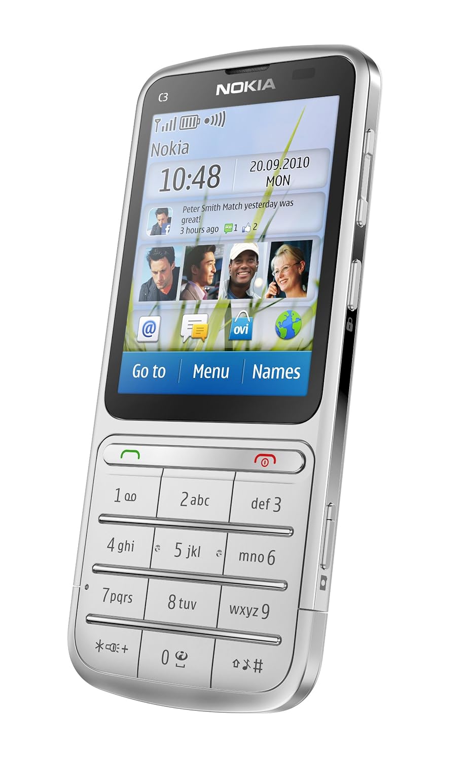Amazon.com: Nokia C3-01 Unlocked Touch and Type GSM Phone--U.S. Version  with Warranty (Silver): Cell Phones & Accessories