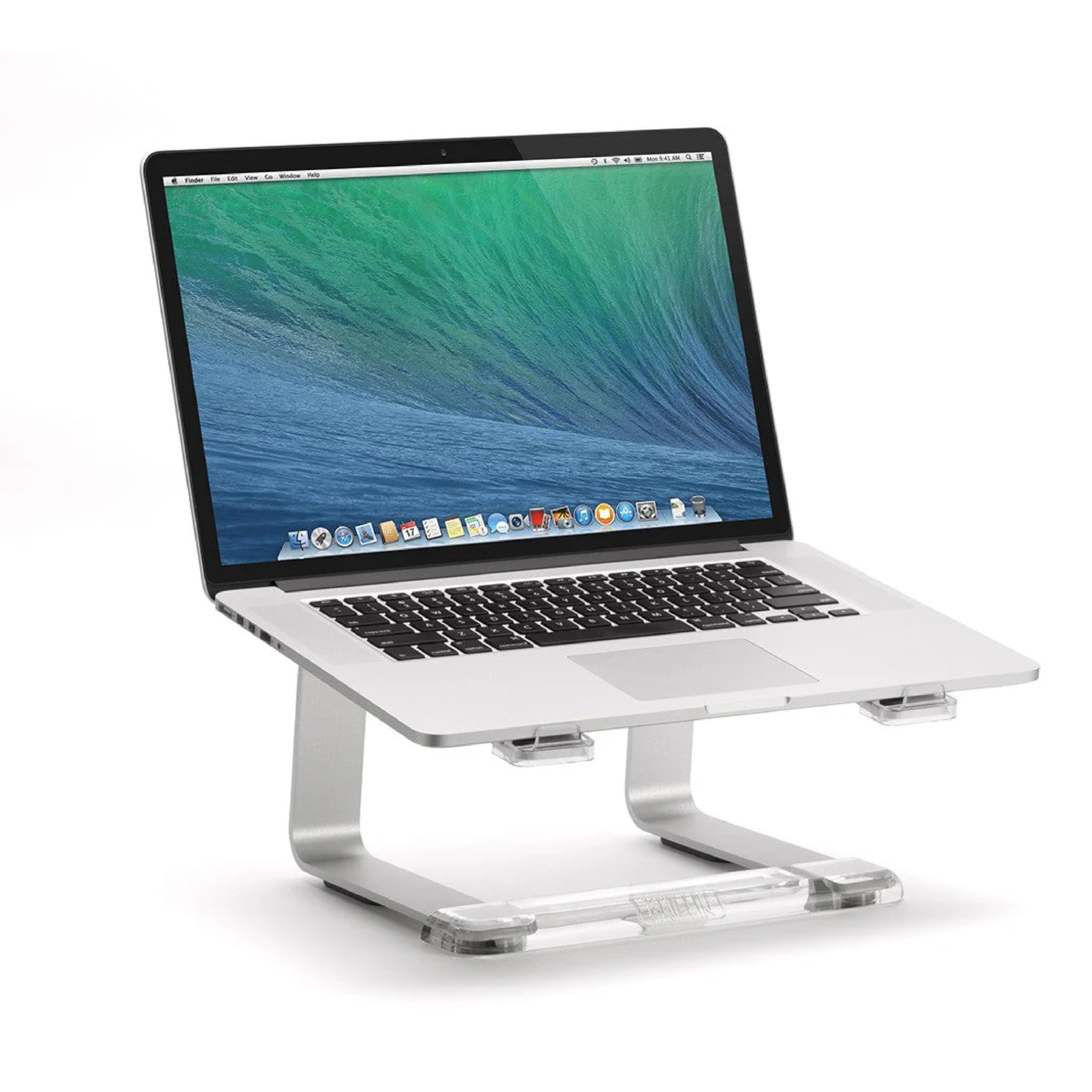 Griffin Elevator Laptop Stand - Ergonomic Computer Riser & Laptop Mount Made of Sturdy Brushed Aluminum - Supports Posture & Elevates Workspace with a Minimal Design, Classic Clear