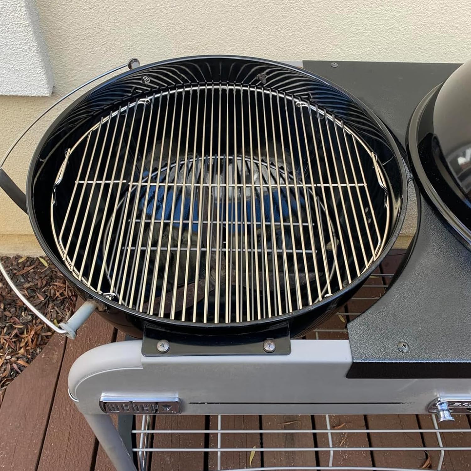 54,6cm 7436 Grillrost Rund Klappbarem für Weber 57cm Holzkohlegrills, Grillrostersatzteil für Weber One-Touch, Performer,Bar-B-Kettle and Master-Touch,Smokey Mountain Cooker Smoker,Ersatzteile Zubehör 9