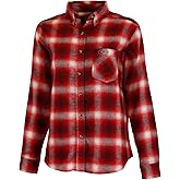 Mossy Oak Womens Petite Womens Flannel Shirt, Buffalo Plaid Shirts for Women