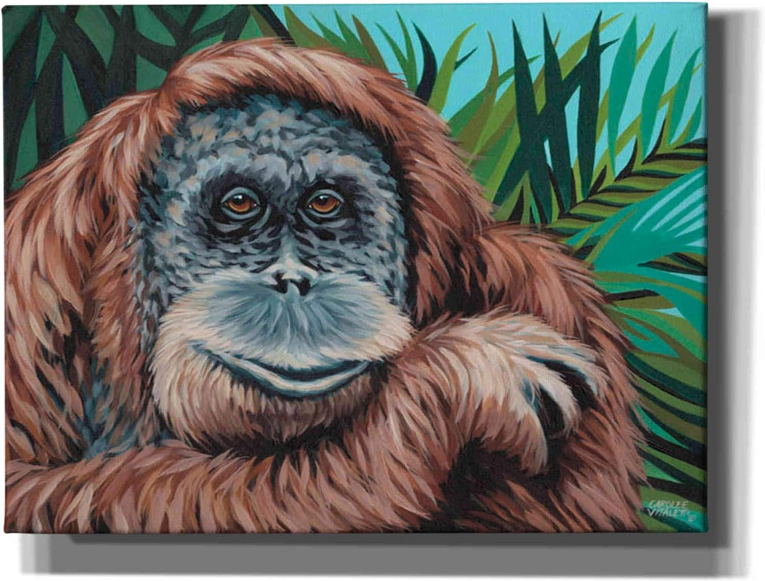Amazon Com Epic Graffiti Jungle Monkey I Giclee Canvas Wall Art 34 X 26 Green Posters Prints