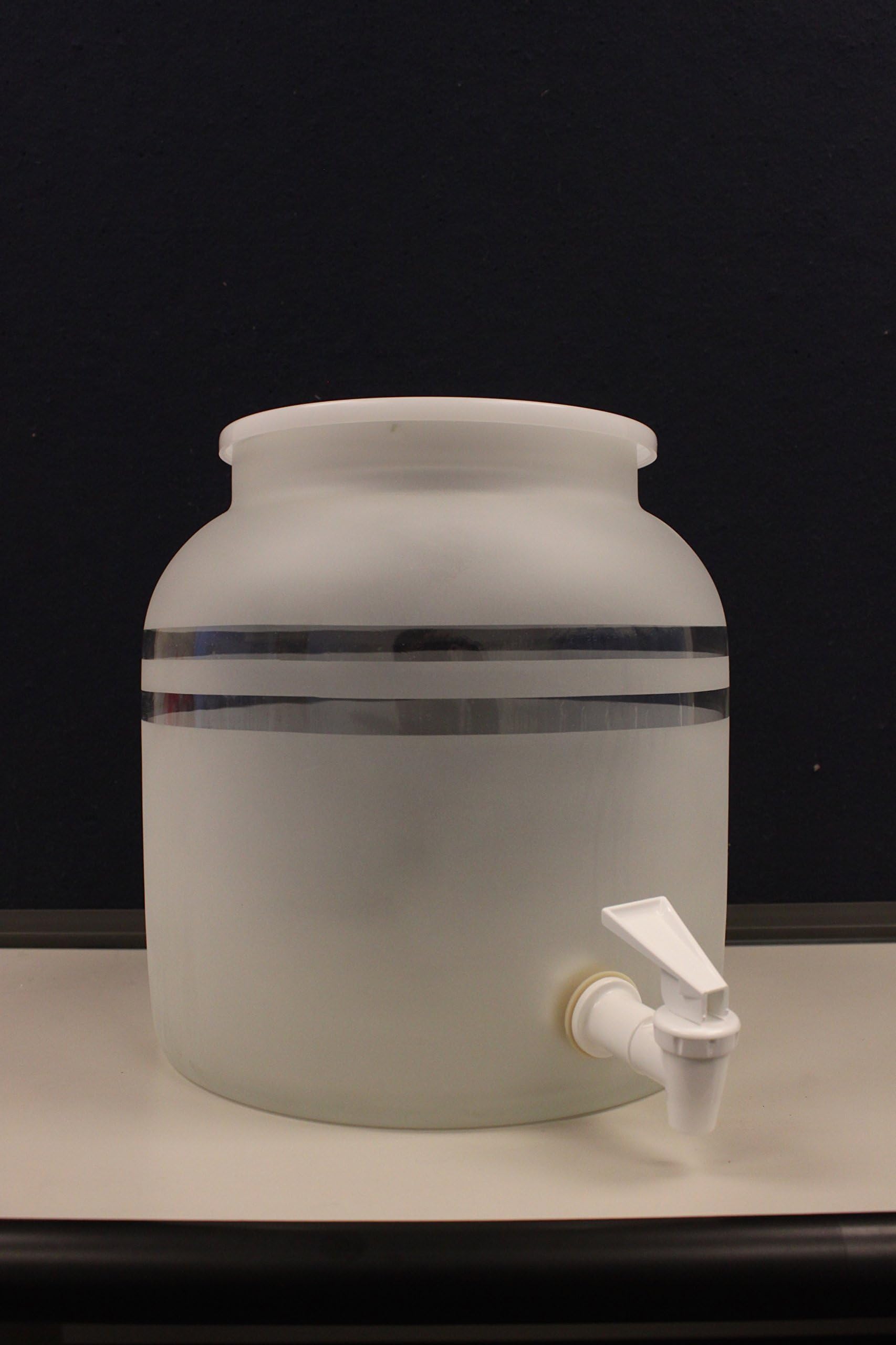 Frosted Glass Water Dispenser with Classic Clear Stripes by PWH
