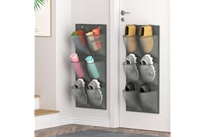 DEYILIAN 2 Pack RV Shoes Storage, 12 Large Mesh Pockets Closet Door Hanging Shoe Rack Organizer Narrow Shoe Holder, Wall Moun