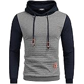 COOFANDY Mens Hooded Sweatshirt Casual Long Sleeve Drawstring Waffle Knit Pullover Hoodies