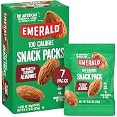 Emerald Dry Roasted Almonds, 100-Calorie Snack Packs, 7 Count | Low Calorie Snack, Non GMO, No Artificial Preservatives, Flavors or Synthetic Colors, Plant Based Protein, Kosher Certified