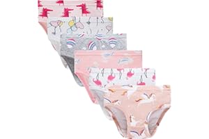 Slenily Little Girls' Soft Cotton Underwear Kids Cool Breathable Comfort Panty Briefs Toddler Undies(Pack of 6)