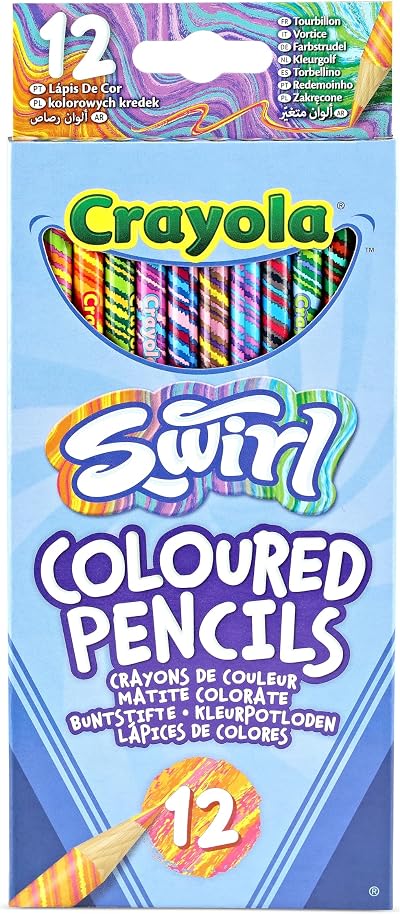 Crayola Swirl Colouring Pencils 12 Pack - Assorted Colours, Magical 4 Colour