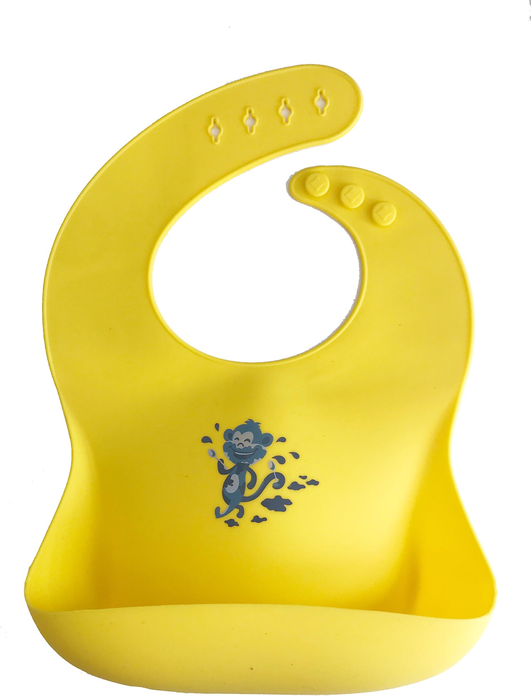 Giggle Burp Cute Waterproof Soft Silicone Bib With Pocket - Comfortable & Adjustable Feeding Bib - Easy To Clean Portable Keeps Stains Off Unisex