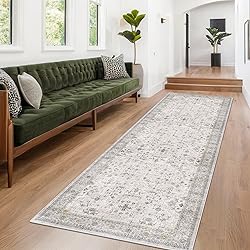 Hazo Haus Light Gray Washable 2'6"x10' Wide Hallway