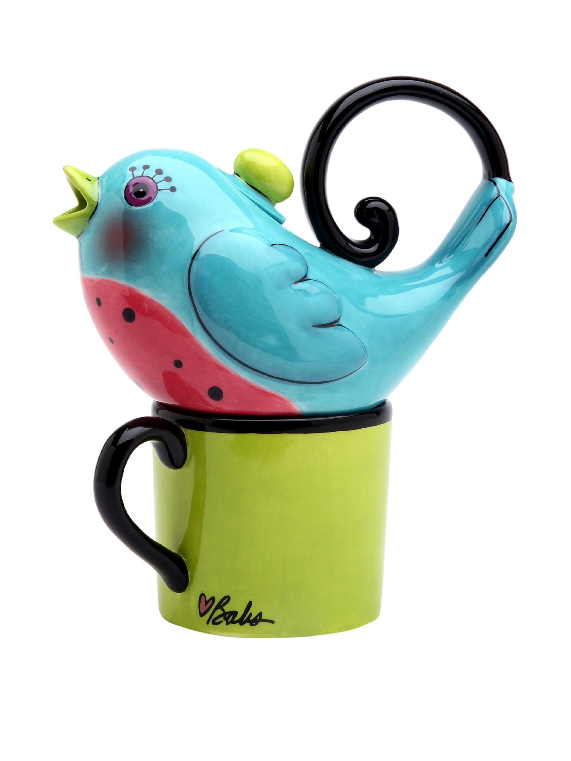 Appletree 6-7/8-Inch Ceramic Blue Bird Tea For One