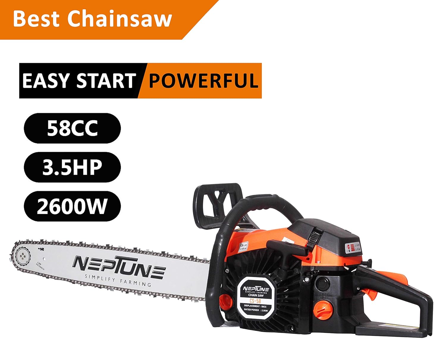 Neptune® 58 cc Chain Saw with 22" Cutter Bar: Amazon.in: Garden & Outdoors
