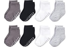 Touched by Nature Baby Girls' Organic Cotton Socks with Non-Skid Gripper for Fall Resistance