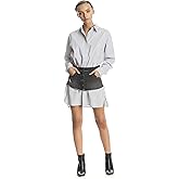 KENDALL + KYLIE Oversized Poplin Shirt with Denim Belt