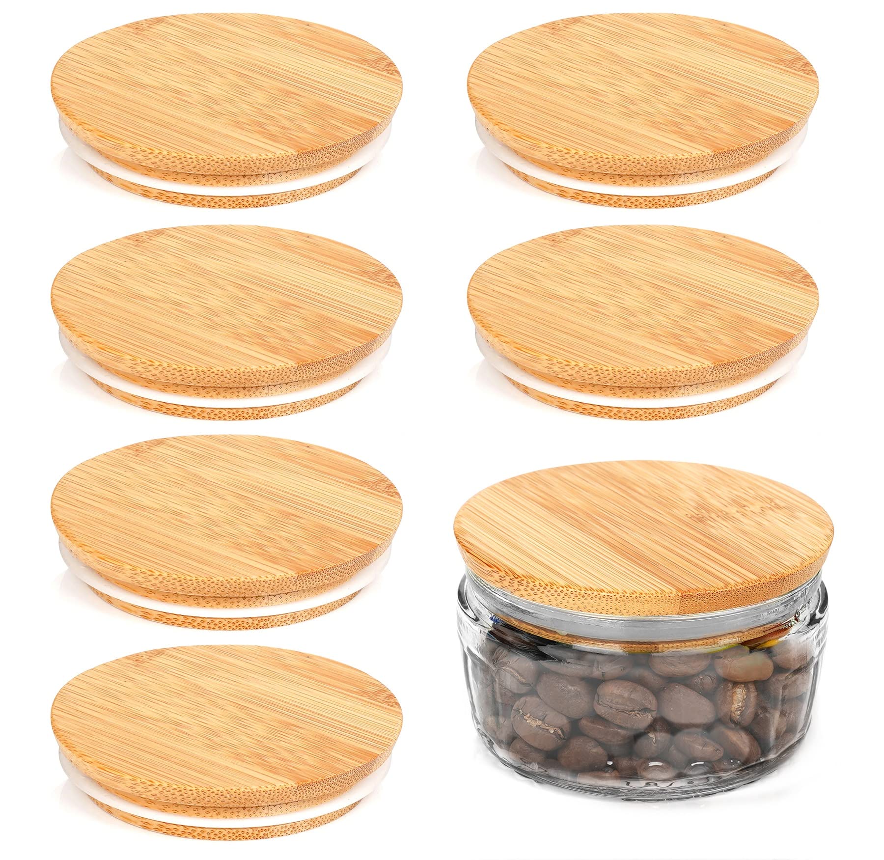 Gü Bamboo Lids for Pots & Jars - Airtight, Silicone Sealed, 6 Pack