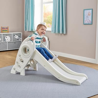 Liberty House Toys Kids Rocket Slide First Slide Indoor Outdoor White Grey