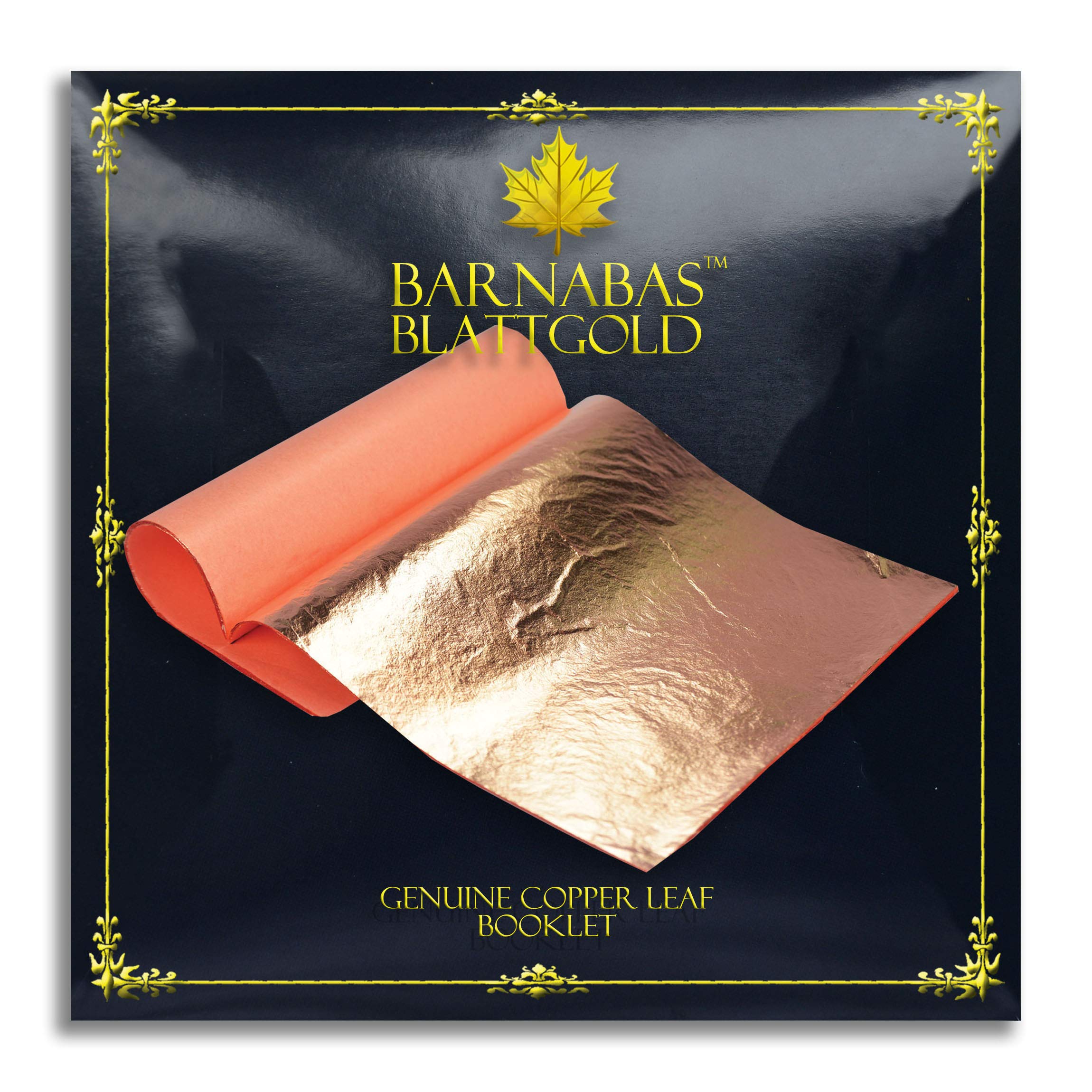 Barnabas Blattgold Genuine Copper Leaf, Loose Sheets [25 Sheets, 5.5 inch], Metal Foil Leaf for Painting, Arts and Crafts