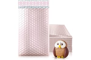 ABC Pack & Supply Rose Gold Metallic Bubble Mailers, 5 x 9 Inch. 10 Pack Metalized Foil Padded Envelopes Waterproof. Cushioni