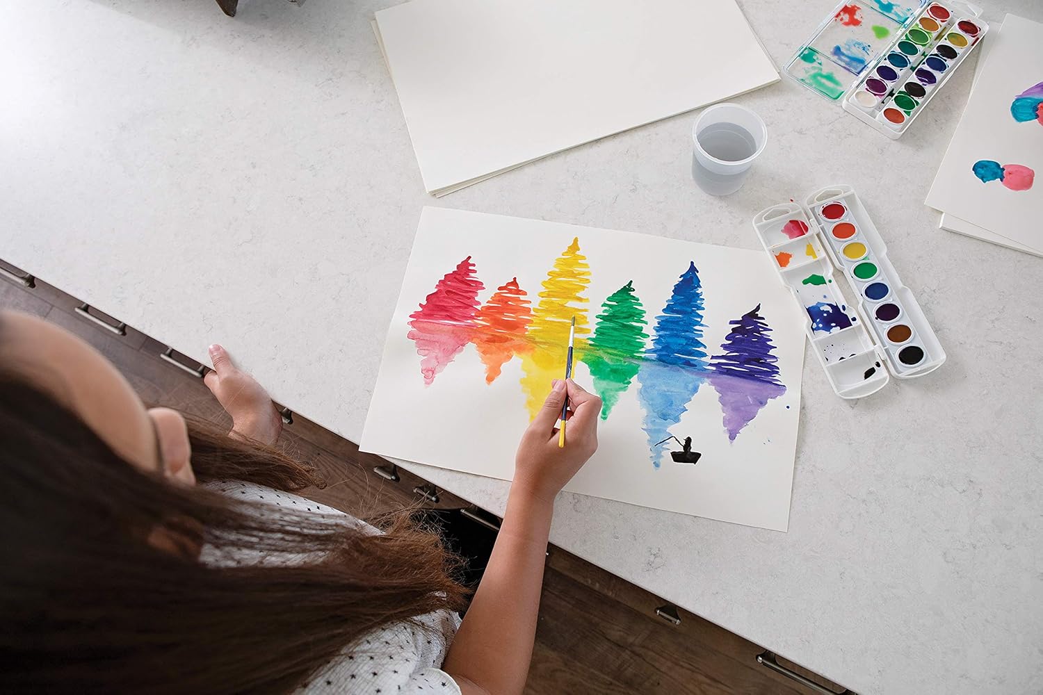 UCreate Watercolor Paper, White, Package, 90lb., 12" x 18", 50 Sheets : Childrens Watercolor Paper : Industrial & Scientific