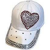 Popfizzy Bling Hat for Women, Rhinestone Baseball Cap, Bedazzled Distressed Denim Hats, Birthday Gifts for Women, Adjustable