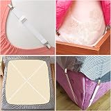 Weysoo Bed Sheet Fasteners 8Pcs Adjustable Elastic Sheet Clips White view 3