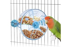 Bird Foraging Toys, ATSKIM Creative Bird Toys for Parrots with Seed Food Rotating Wheel, Unique Parakeet Feeder, Foraging Whe