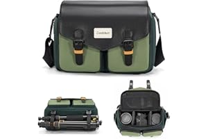 Cwatcun Camera Shoulder Bag Compact Camera Case, Waterproof Camera Messenger Bag with Tripod Holder, Travel Photography Bag f