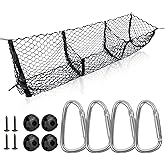 Kaskawise Cargo Net Truck Bed Organizer, Heavy Duty Tailgate Mesh for Pickup Truck,Trunk Storage Net with 3 Pockets & Metal Hooks, Fits Ford F150, Silverado, GMC Sierra, Ram,43.3×11.8 in