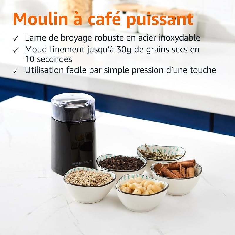Moulin à café électrique, noir