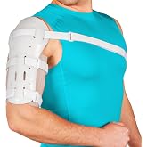 BraceAbility Sarmiento Brace - Humeral Shaft Fracture Splint Cast for Broken Upper Arm, Shoulder, Bicep and Humerus Bone with Stockinette Support (Small)