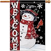Christmas Snowman House Flag, Christmas Decor Snowman Flag 28x40 Double Sided Winter, Xmas Flags Signs Home Decorations Rustic Welcome Outdoor Farmhouse Xmas