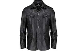 Jild Lambskin Leather Jacket Men Casual Coat – Notched Collar Classic Bond’s Style Ultimate Leather Blazer for Men